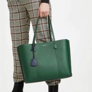Tory Burch 53245 Perry Triple Compartment Leather Shoulder Tote Norwood New